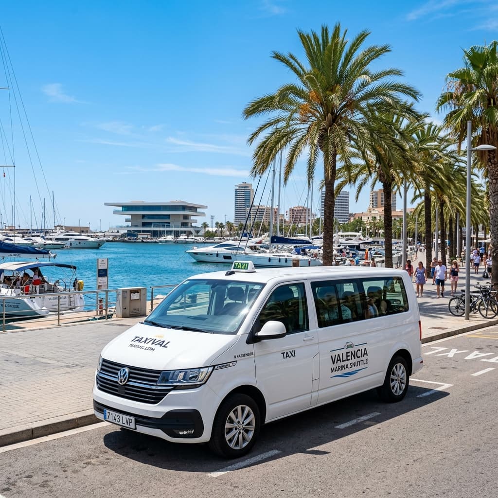 Black Mercedes V-Class 8-seater luxury minivan parked at Valencia Airport
